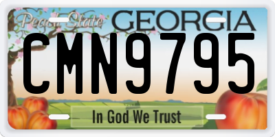 GA license plate CMN9795
