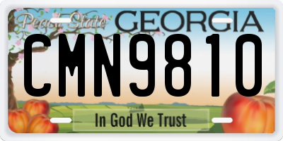 GA license plate CMN9810