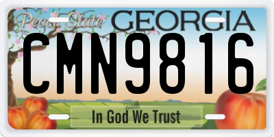 GA license plate CMN9816