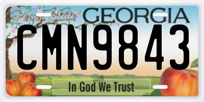 GA license plate CMN9843