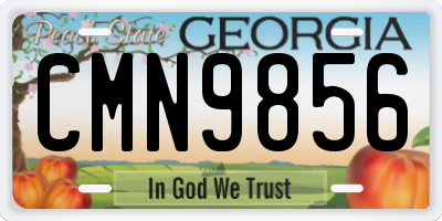GA license plate CMN9856