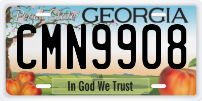 GA license plate CMN9908