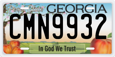 GA license plate CMN9932
