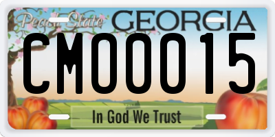 GA license plate CMO0015