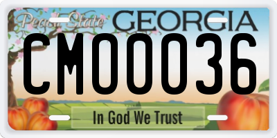 GA license plate CMO0036