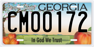 GA license plate CMO0172