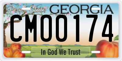 GA license plate CMO0174