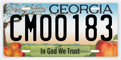 GA license plate CMO0183