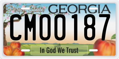 GA license plate CMO0187