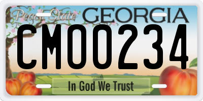 GA license plate CMO0234