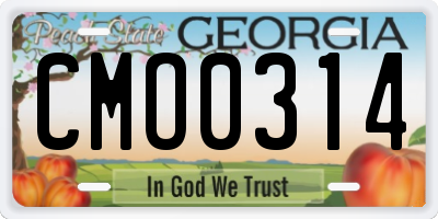 GA license plate CMO0314
