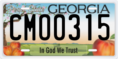 GA license plate CMO0315