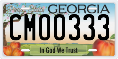 GA license plate CMO0333