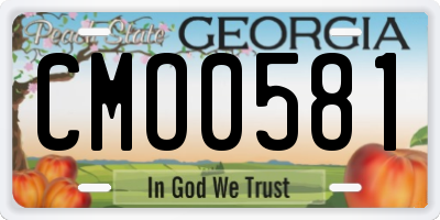 GA license plate CMO0581