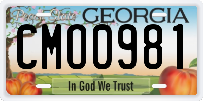 GA license plate CMO0981