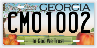 GA license plate CMO1002