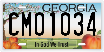 GA license plate CMO1034
