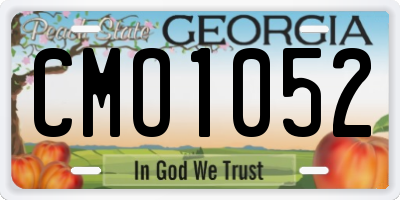 GA license plate CMO1052