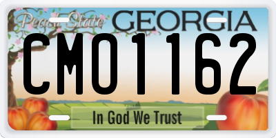 GA license plate CMO1162
