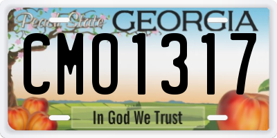 GA license plate CMO1317