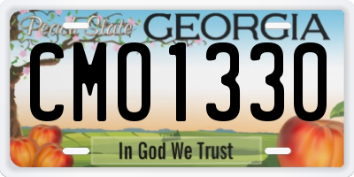 GA license plate CMO1330