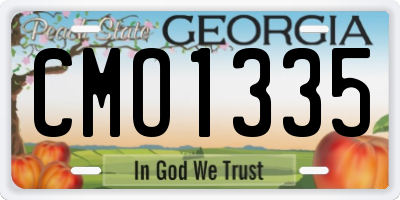 GA license plate CMO1335