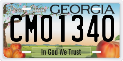 GA license plate CMO1340