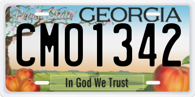 GA license plate CMO1342