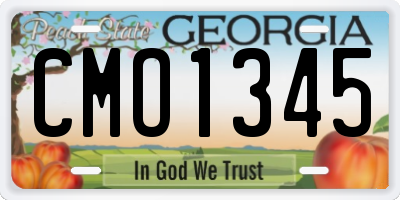 GA license plate CMO1345