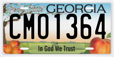 GA license plate CMO1364