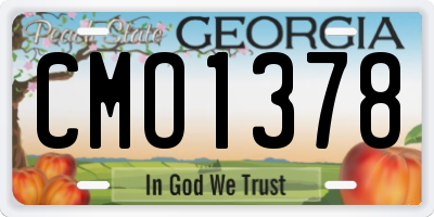 GA license plate CMO1378