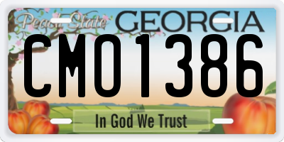GA license plate CMO1386