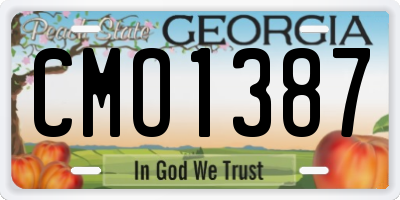 GA license plate CMO1387