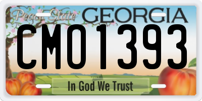 GA license plate CMO1393