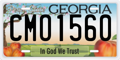 GA license plate CMO1560