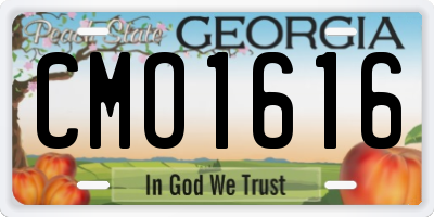 GA license plate CMO1616