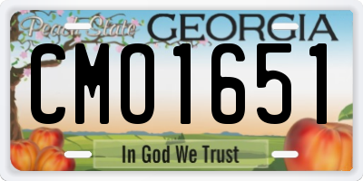 GA license plate CMO1651