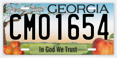 GA license plate CMO1654
