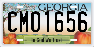 GA license plate CMO1656
