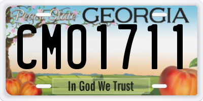 GA license plate CMO1711