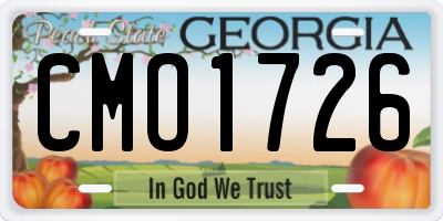 GA license plate CMO1726