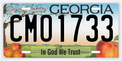 GA license plate CMO1733