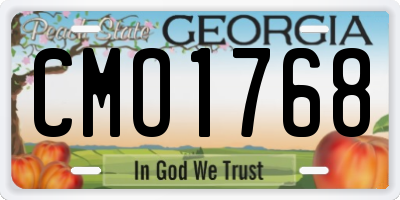 GA license plate CMO1768