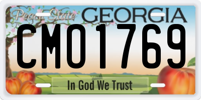 GA license plate CMO1769