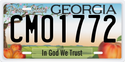GA license plate CMO1772