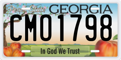 GA license plate CMO1798