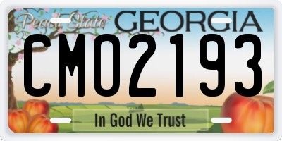 GA license plate CMO2193