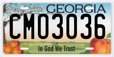 GA license plate CMO3036
