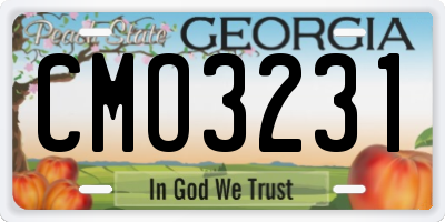 GA license plate CMO3231