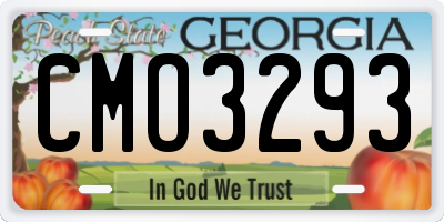 GA license plate CMO3293